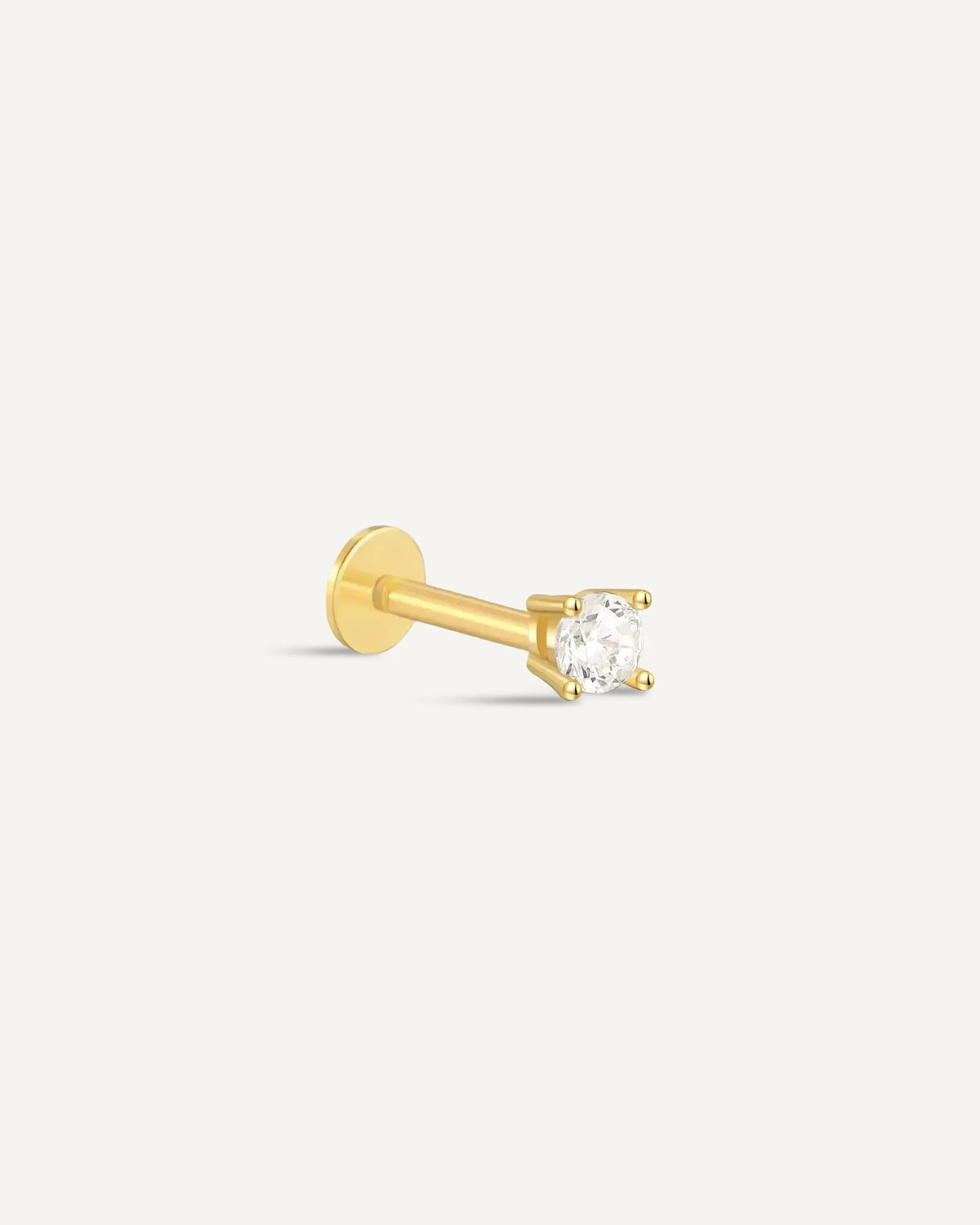 Essential Flat Back Diamond Studs In Gold