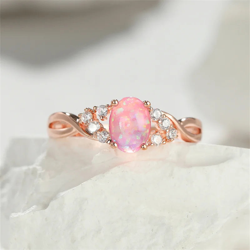 Purple Opal Infinity Ring