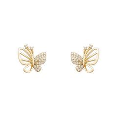 Elegant Zircon Butterfly Stud Earrings