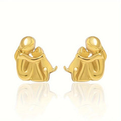Silver and Gold Two-Tone Hug Earrings