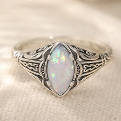 Vintage Faux Opal Silver Ring