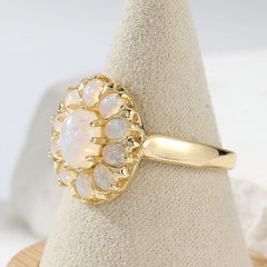 Vintage Opal Flower Cluster Ring