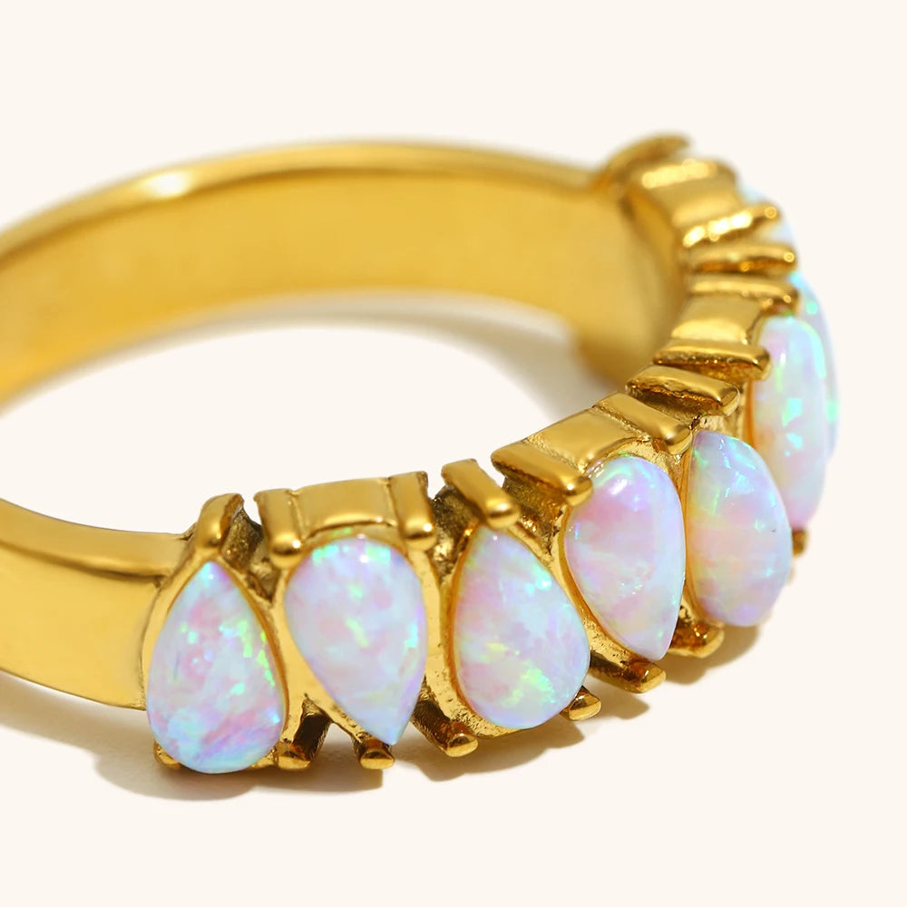 Waterdrop Opal Gold Ring