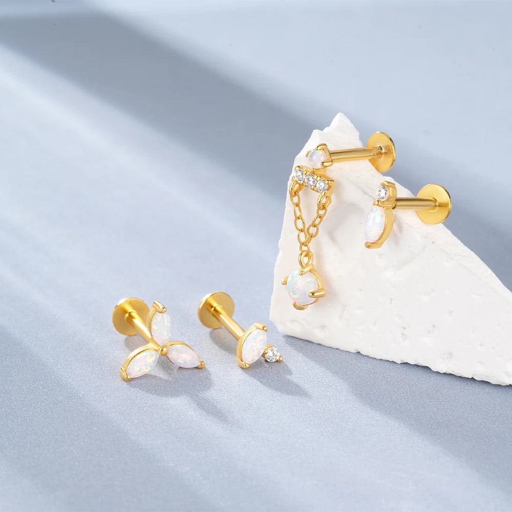 Opal Crown Stud Earring