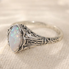 Vintage Faux Opal Silver Ring