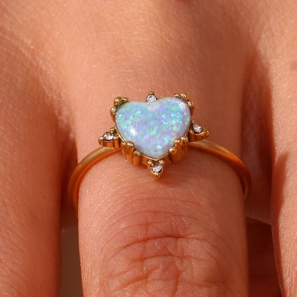 Opal Charm Ring