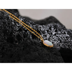 Minimalist Opal Pendant Necklace