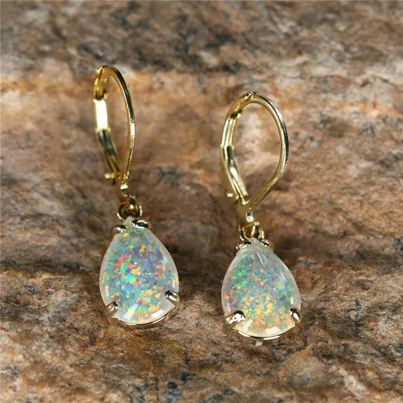 Opal Waterdrop Dangle Earrings