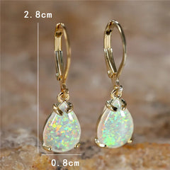 Opal Waterdrop Dangle Earrings