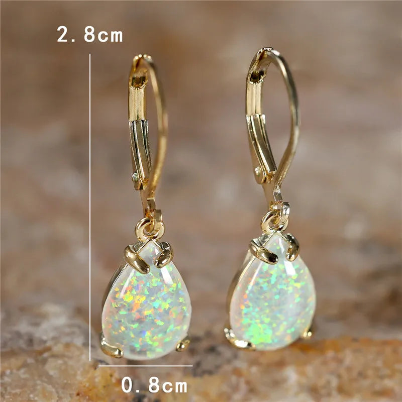 Opal Waterdrop Dangle Earrings
