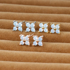Opal Clover Stud Earrings