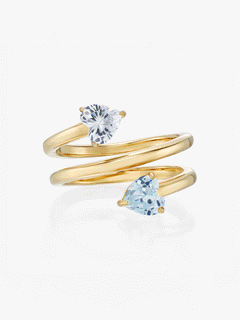 Twin Hearts Birthstone Ring