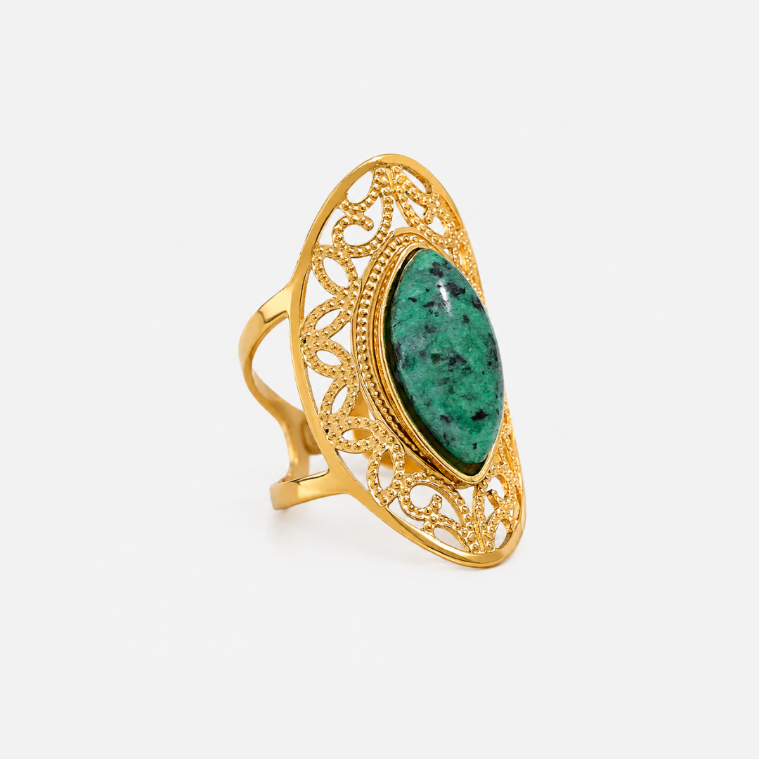Bringer of Calm - Adjustable Ring with Natural Jasper