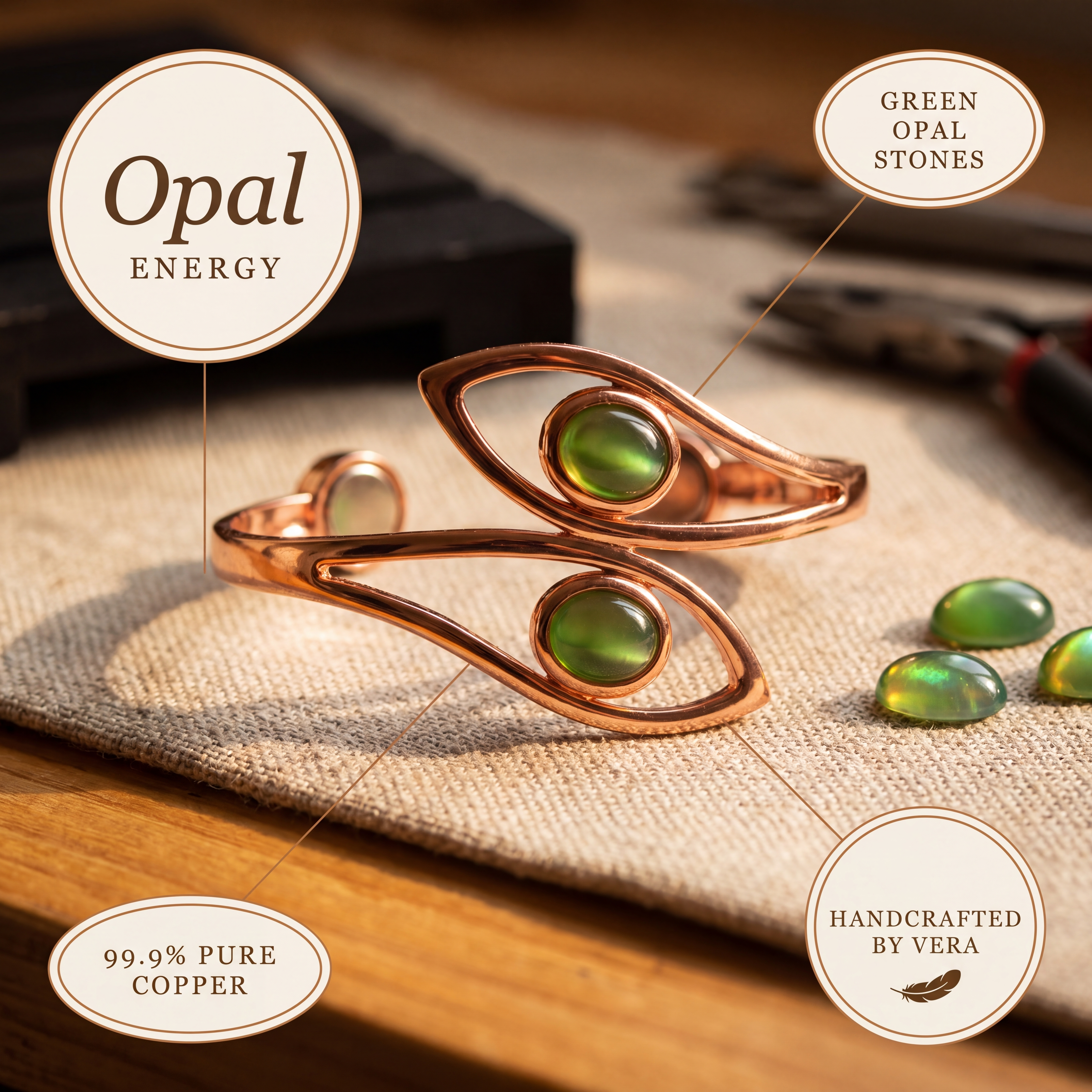 Opal Warm Copper Bracelet