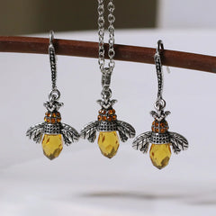 Vintage Bee Necklace & Earrings Set