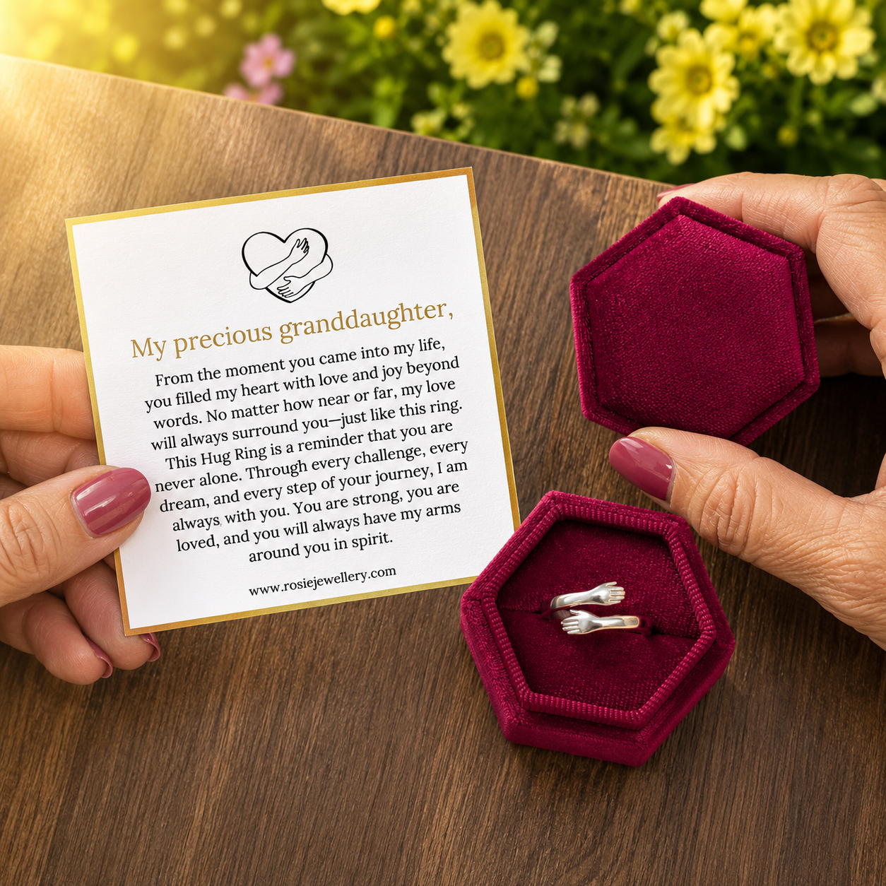 To My Granddaughter - Hug Ring