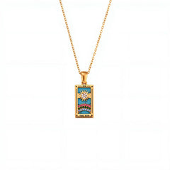 Tarot Card Enamel Necklace