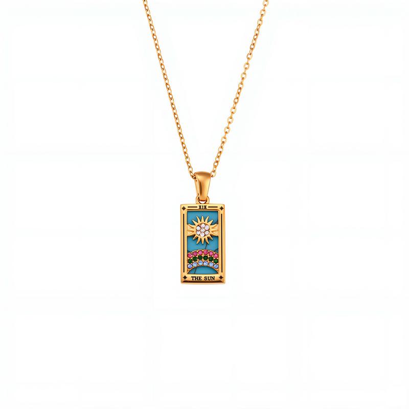Tarot Card Enamel Necklace