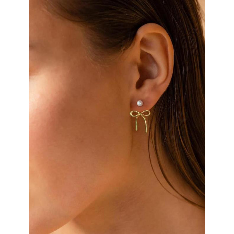 Pearl & Bow Earrings