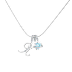 Initial & Heart Crystal Necklace