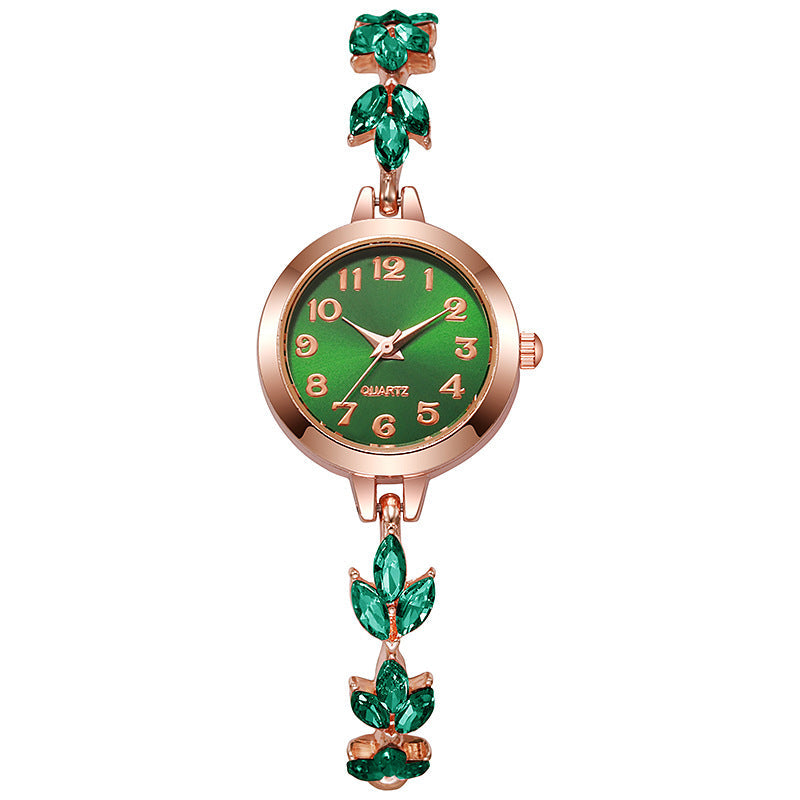 Sparkling Leaf Bracelet Watch