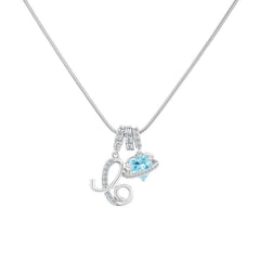 Initial & Heart Crystal Necklace