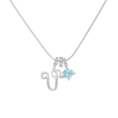 Initial & Heart Crystal Necklace