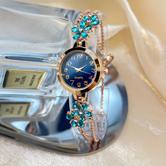 Crystal Floral Bracelet Watch