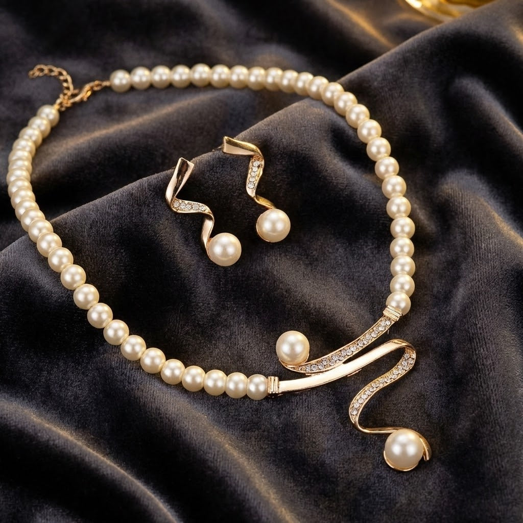 Wave Pearl Jewellery Set