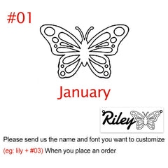 Personalised Butterfly Birth Month Necklace