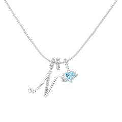Initial & Heart Crystal Necklace