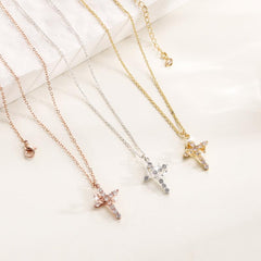 Cross & Crown Pendant Necklace