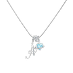Initial & Heart Crystal Necklace