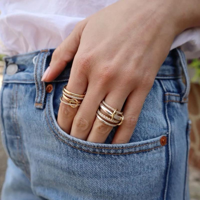 4-Layer Interlocking Zircon Ring