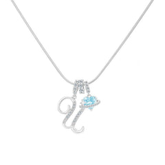 Initial & Heart Crystal Necklace