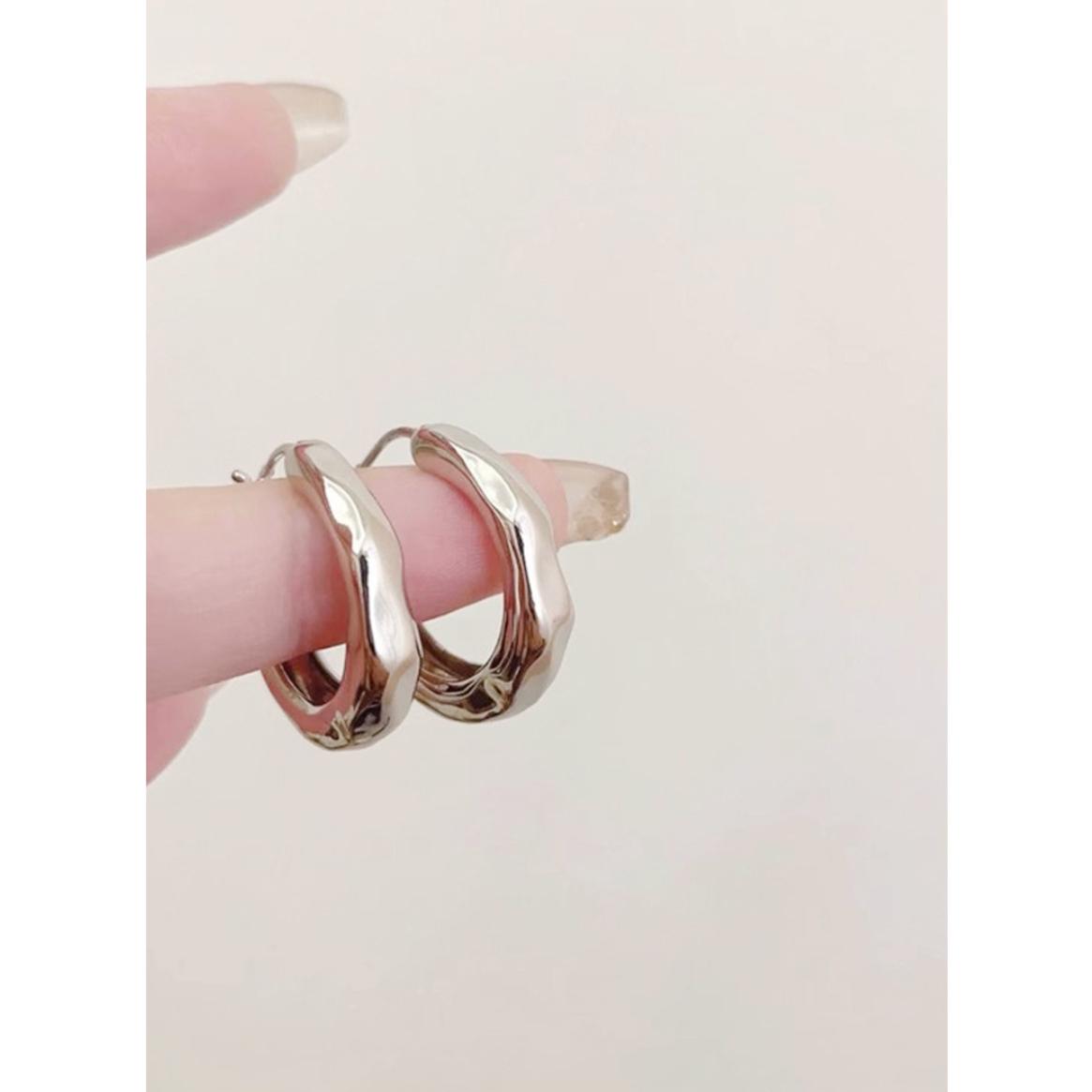 Textured Gold Hoop Earrings