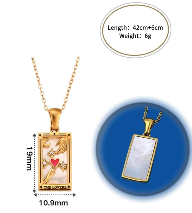 Tarot Card Enamel Necklace