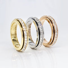Crystal Statement Spinning Fidget Ring