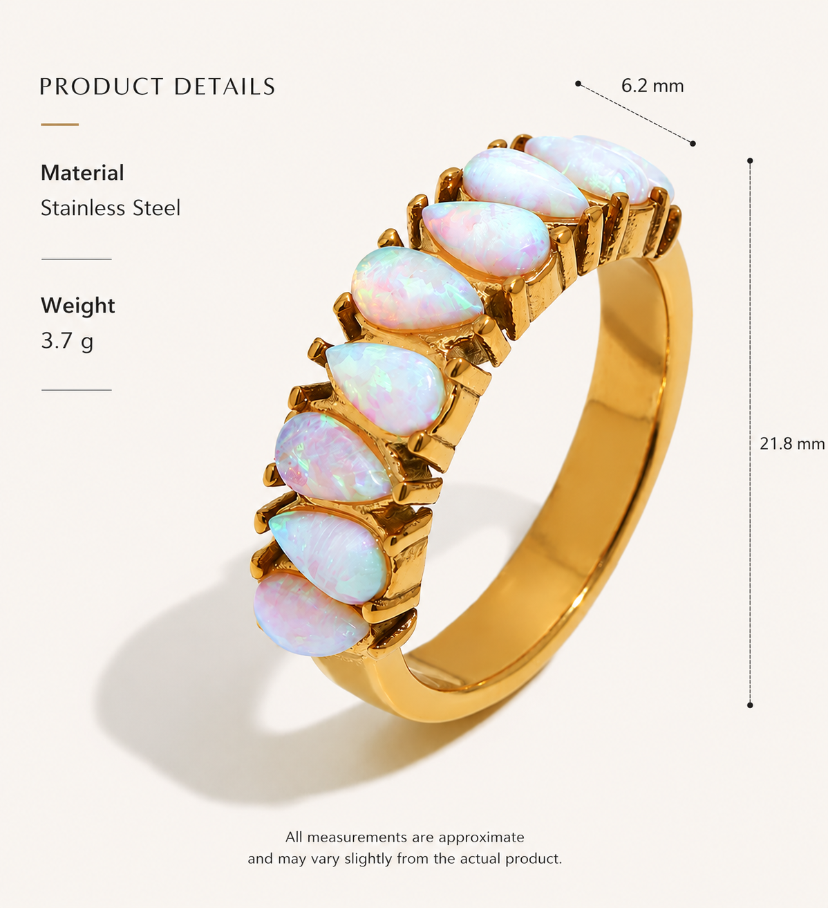 Waterdrop Opal Gold Ring