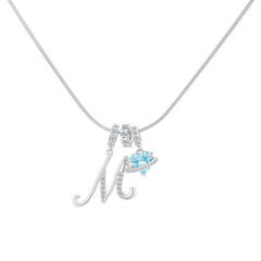 Initial & Heart Crystal Necklace