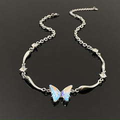 Butterfly Zircon Choker Necklace