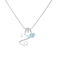 Initial & Heart Crystal Necklace