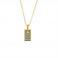 Tarot Card Enamel Necklace