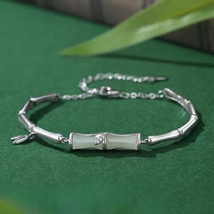 White Jade Bamboo Bracelet