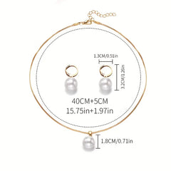 Elegant Graceful Pearl Necklace Set