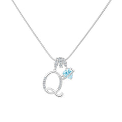 Initial & Heart Crystal Necklace