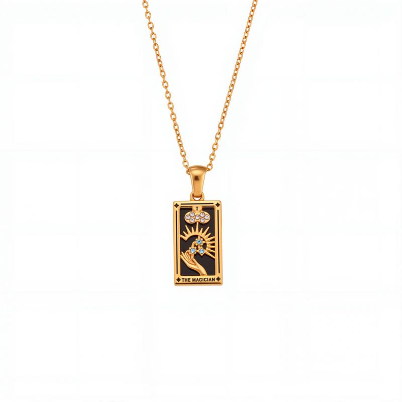 Tarot Card Enamel Necklace
