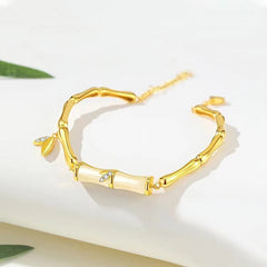White Jade Bamboo Bracelet