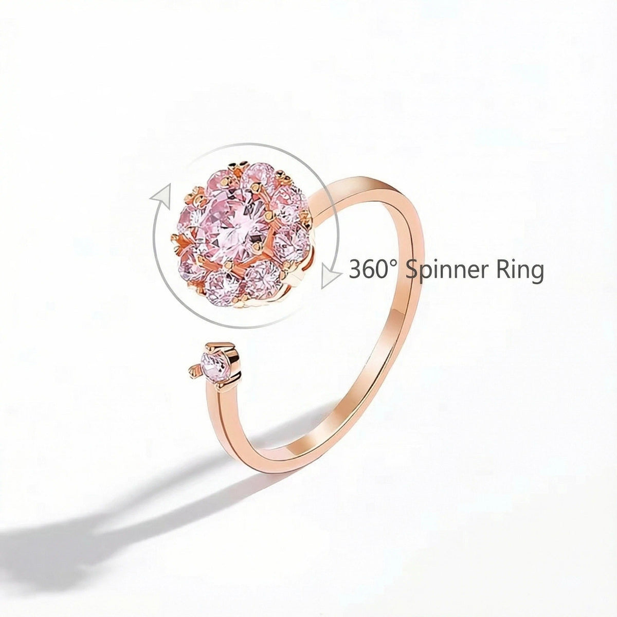 Spinning CZ Open Ring