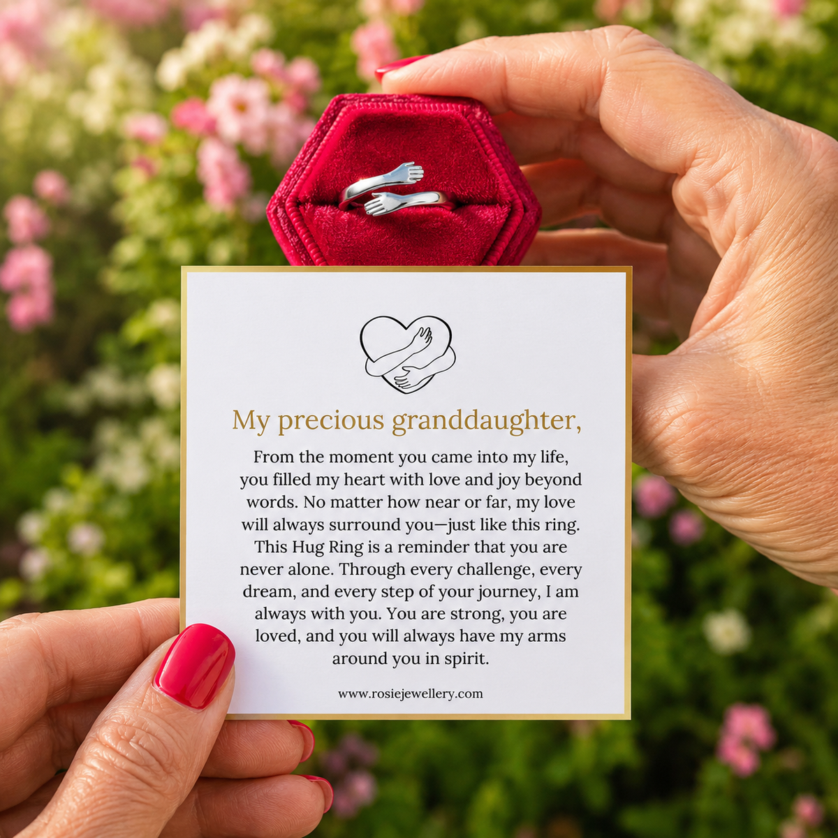 To My Granddaughter - Hug Ring